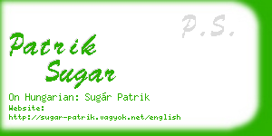 patrik sugar business card
